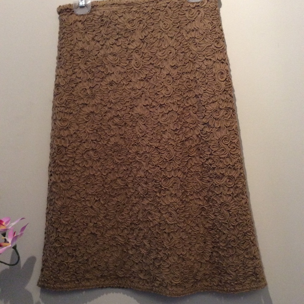🔥$5 Sale! Sandra Angelozzi lined appliqué midi skirt36